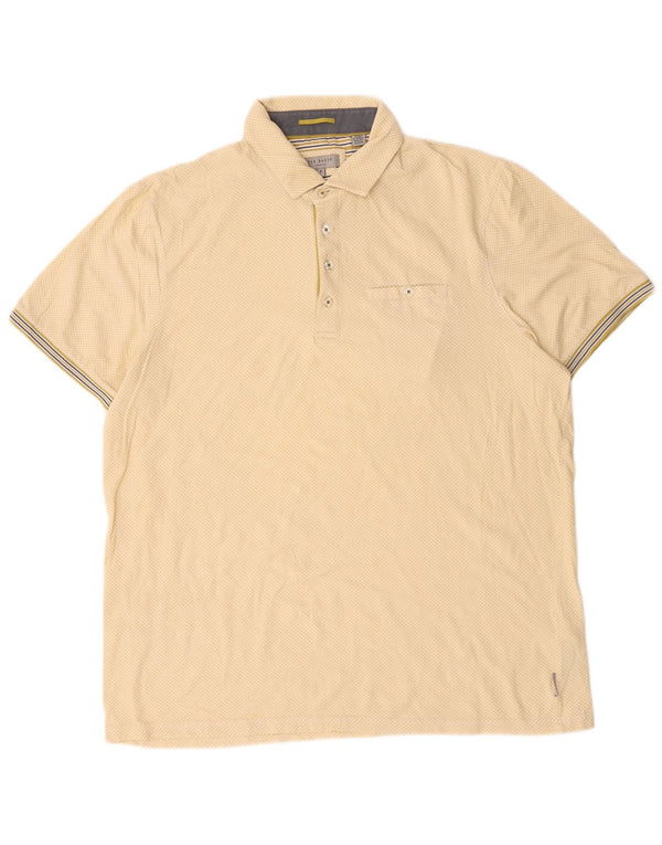 Męska koszulka polo Ted Baker, rozmiar 5 XL, bawełniana w żółte cętki