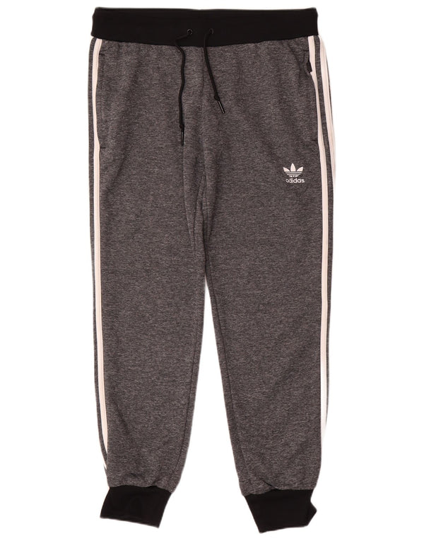 Damskie spodnie dresowe Adidas Joggers UK 16, duże, szare, z blokami kolorów