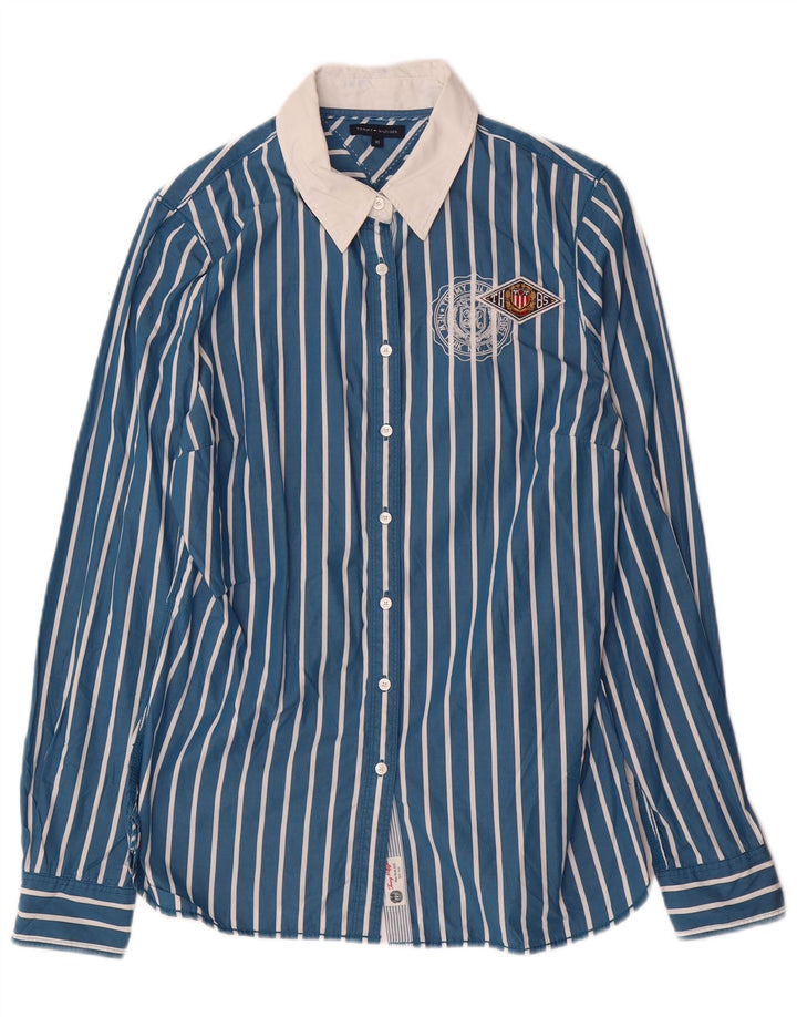 Koszula damska TOMMY HILFIGER US 10, duża, bawełniana w niebieskie paski