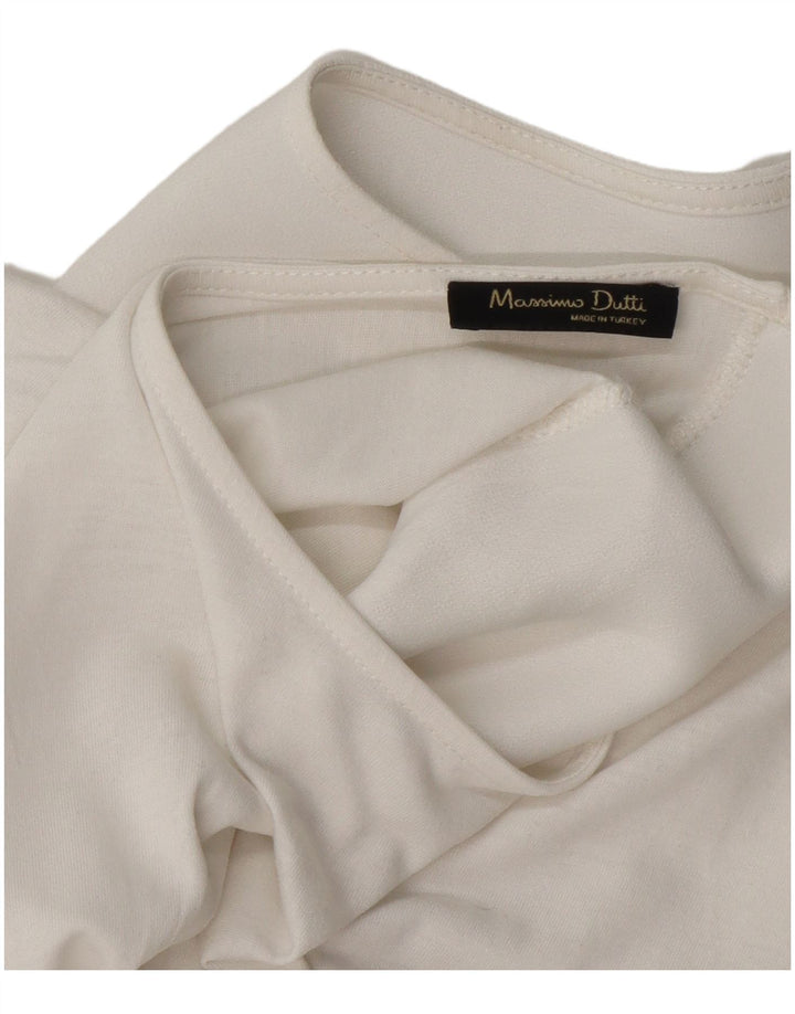 Bluzka damska Massimo Dutti Top UK 16, duża, biała w kwiaty