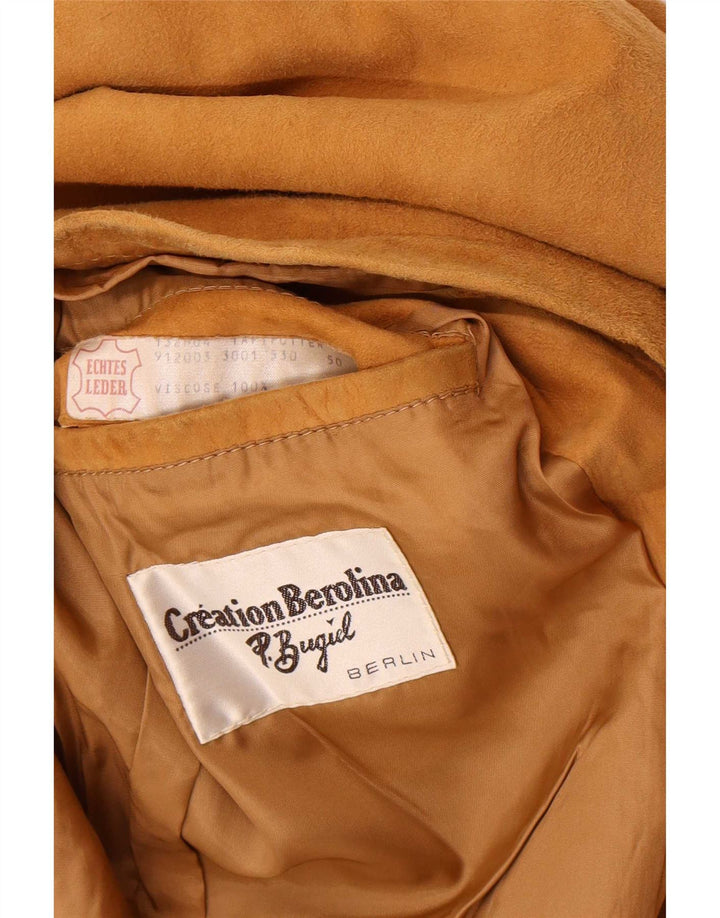 Kurtka zamszowa damska vintage IT 50 XL brązowa skóra