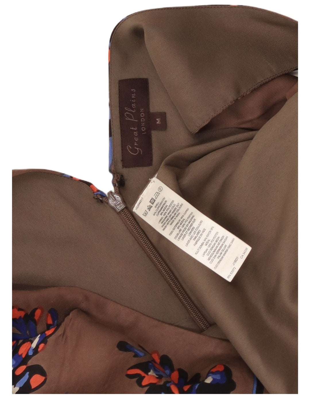 Damska sukienka maxi bez rękawów GREAT PLAINS UK 12 Średni brąz w kwiaty ze sztucznego jedwabiu