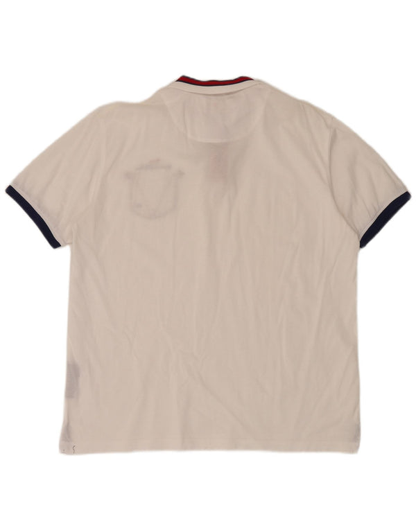 Harmont & Blaine Mens Regular Fit Polo Shirt 2XL White Colourblock Cotton