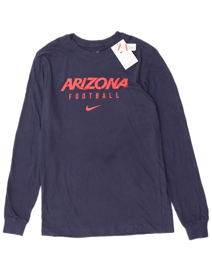 Męski top NIKE Arizona z grafiką, długim rękawem, mały, granatowy, bawełniany