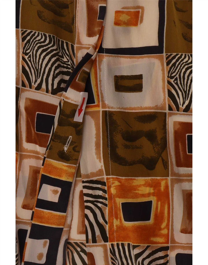 Cherie Damska koszula z krótkim rękawem IT 52/54 2XL Wielokolorowy patchwork Retro