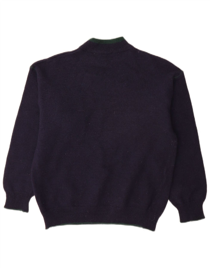Vintage męski sweter z golfem, średni granatowy, wełna z alpaki