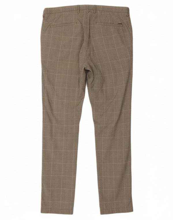 Spodnie Chino męskie Hugo Boss IT 52 XL W36 L33 Szare pepitkę