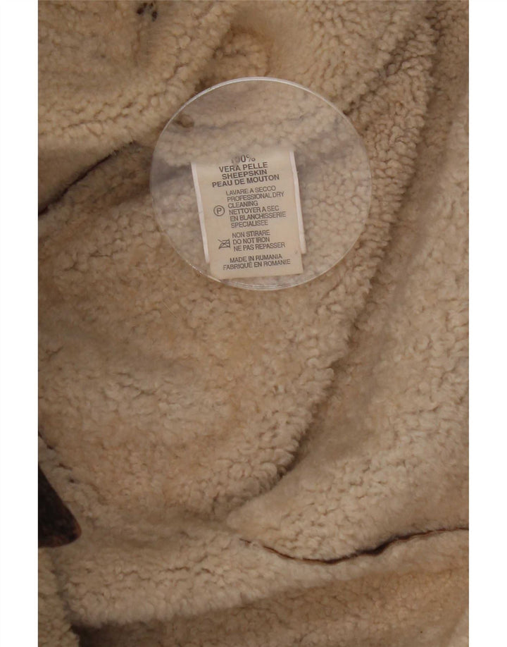 Męska kurtka Shearling Marlboro Classics UK 42 XL Brązowa skóra owcza
