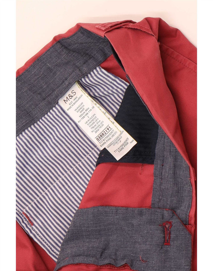 Męskie spodnie typu chino Regular Marks & Spencer W40 L31 Różowa bawełna