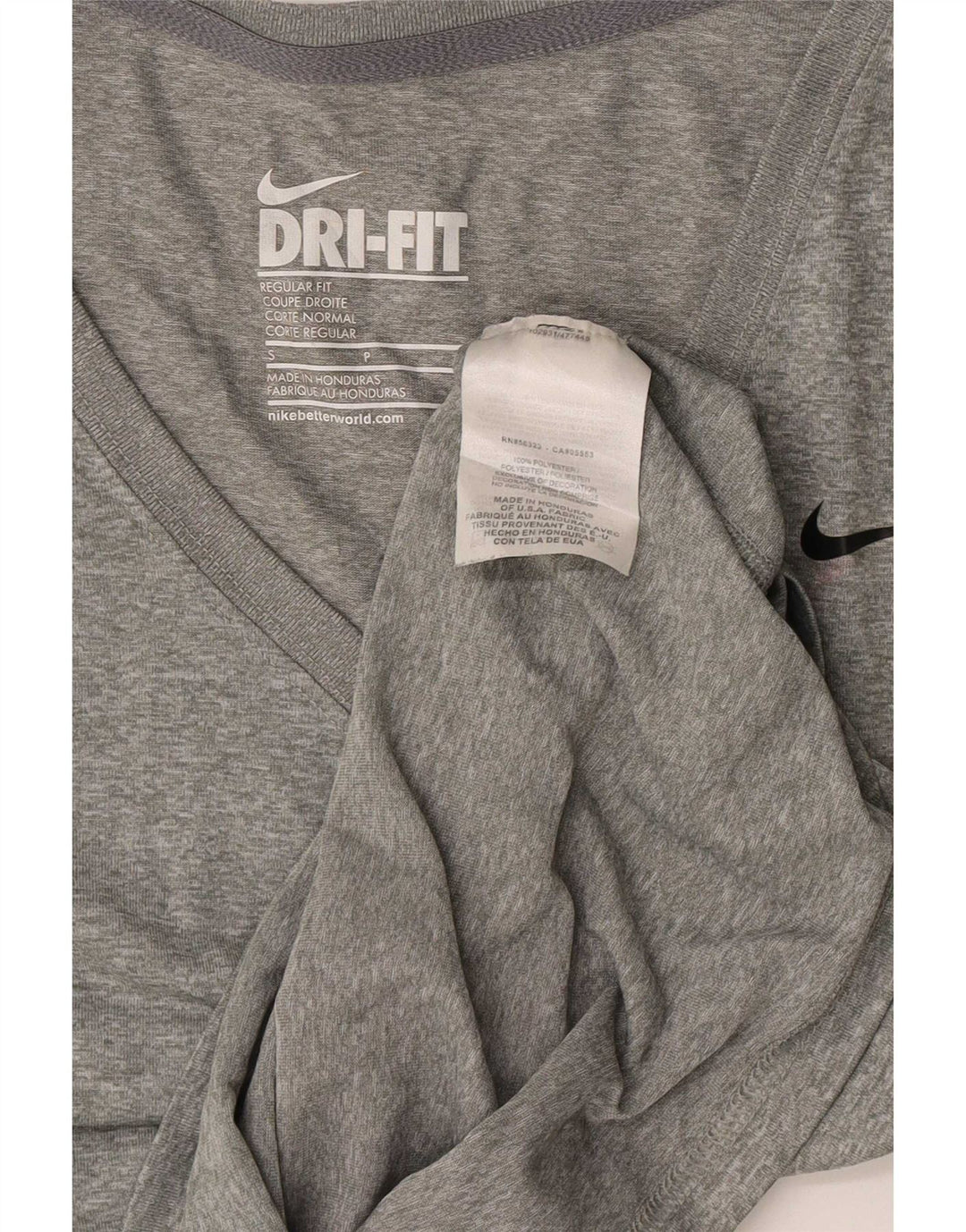 T-shirt damski Nike Top UK 10, mały, szary, nakrapiany poliester