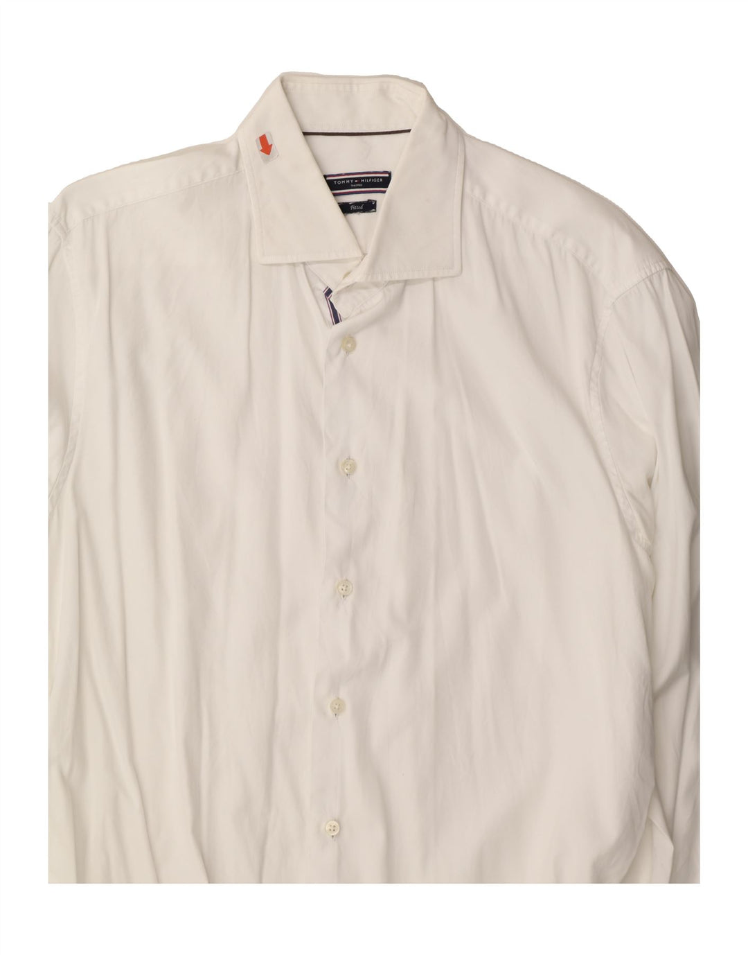 TOMMY HILFIGER Mens Fitted Shirt Size 16 41 Large White Vintage Tommy Hilfiger and Second-Hand Tommy Hilfiger from Messina Hembry 