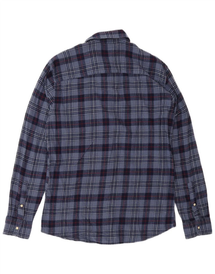 Koszula flanelowa męska Jack & Jones, bawełniana, w średnią granatową kratkę