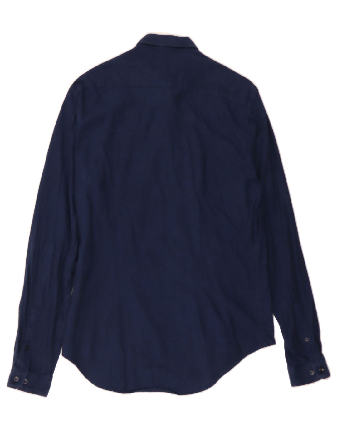 ZARA Mens Slim Fit Shirt Medium Navy Blue Cotton Vintage Zara and Second-Hand Zara from Messina Hembry 