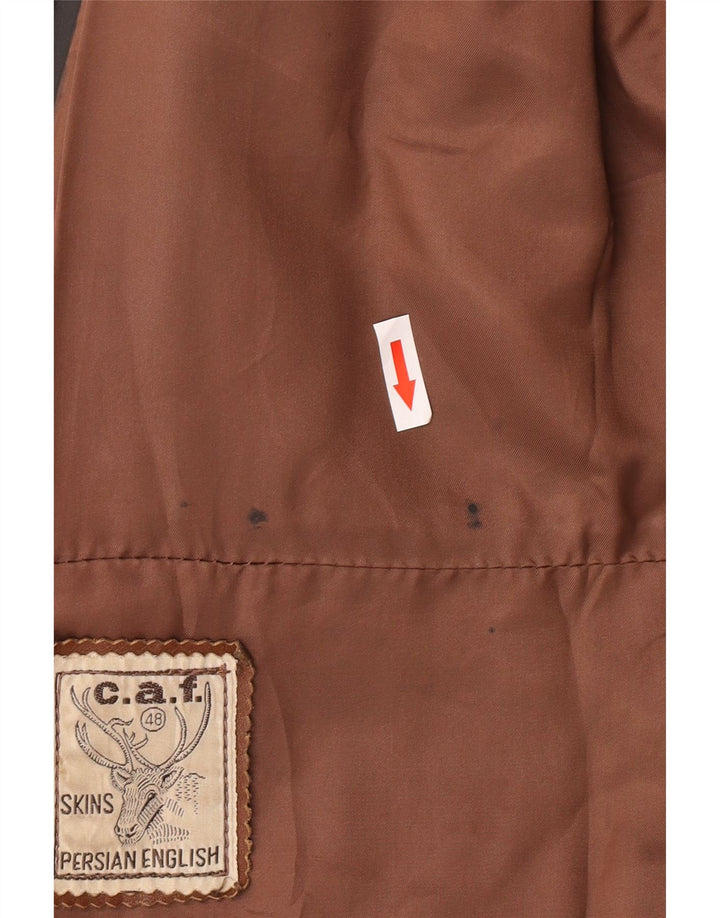 Vintage damska kurtka skórzana UK 10, mała czarna skóra