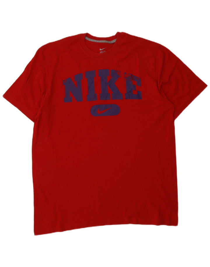 Męski T-shirt z grafiką NIKE, XL, czerwony