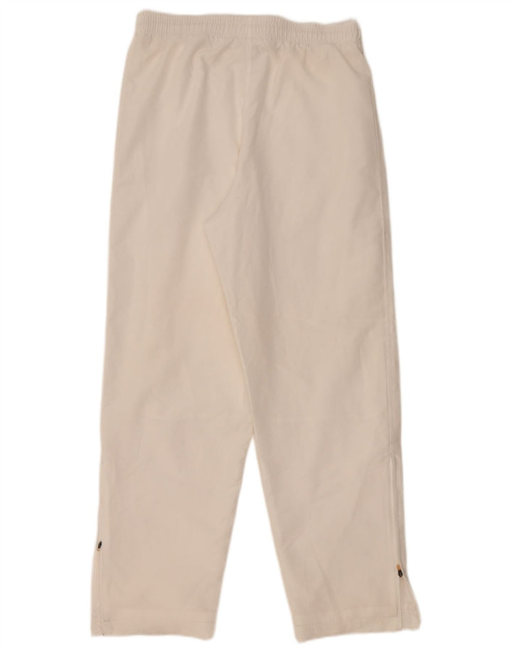 Damskie spodnie dresowe Adidas UK 14, duże, białe, poliestrowe