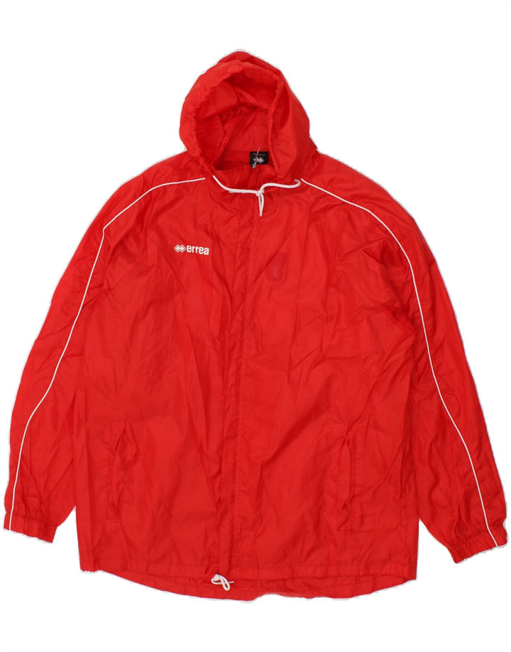 ERREA Mens Hooded Rain Jacket UK 40 Large Red Polyester Vintage Errea and Second-Hand Errea from Messina Hembry 