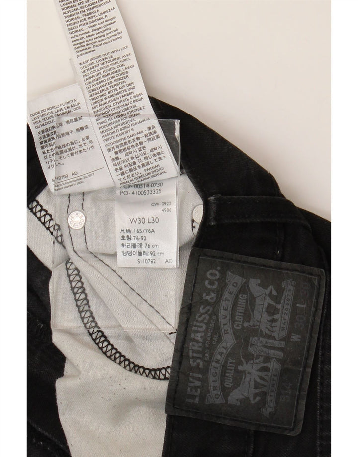 Męskie dżinsy Levi's 514 Straight W30 L30 Czarna bawełna