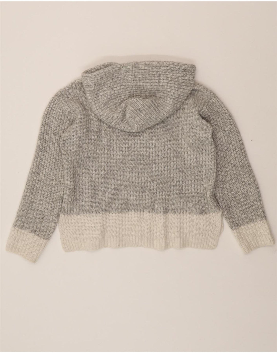 FAT FACE Womens Oversized Hooded Jumper Sweater UK 6 XS Grey Polyamide Vintage Fat Face and Second-Hand Fat Face from Messina Hembry 