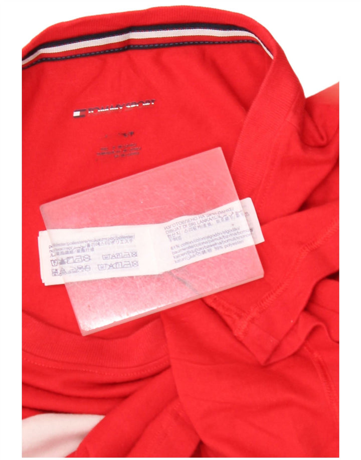 Męski T-shirt TOMMY HILFIGER z grafiką, bawełniany, w kolorze średniej czerwieni