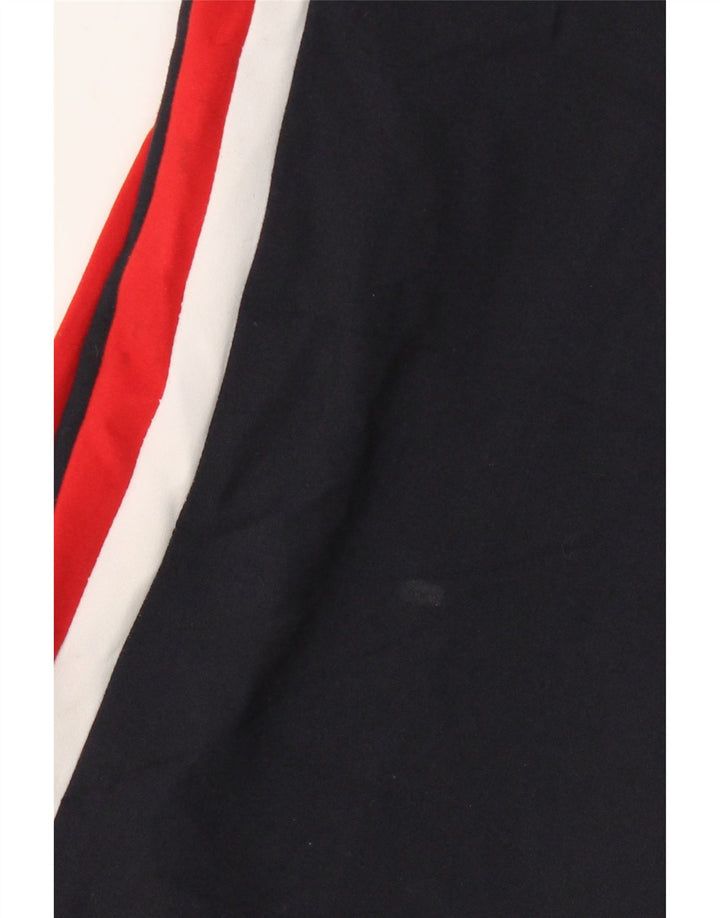 Damskie krótkie spodnie ZARA, duże W30 L24, granatowe, z blokami kolorów