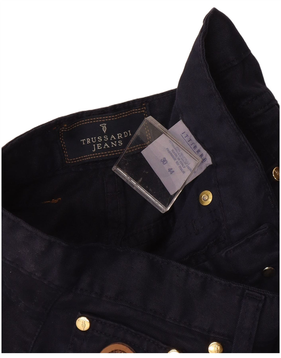 Damskie spodnie codzienne z wysokim stanem TRUSSARDI IT 44 Medium W30 L27 Granatowe