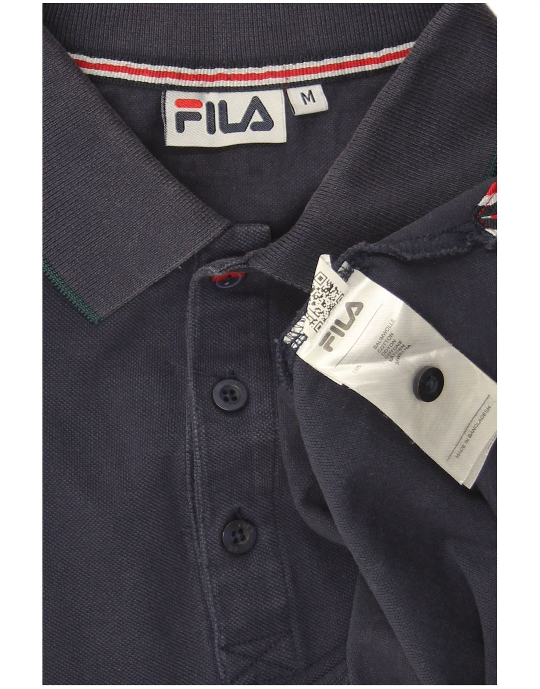 Męska koszulka polo FILA z długim rękawem, średnia, granatowa, bawełniana