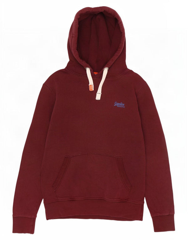Męski sweter z kapturem Superdry, duży, bordowy, bawełniany