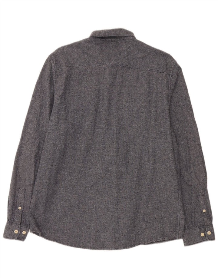 Koszula męska Jack Wills, duża, niebieska, bawełniana w jodełkę