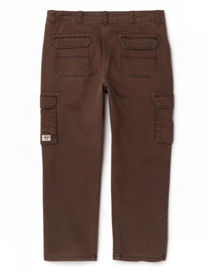 Męskie spodnie cargo Wrangler W38 L29, brązowe, bawełniane