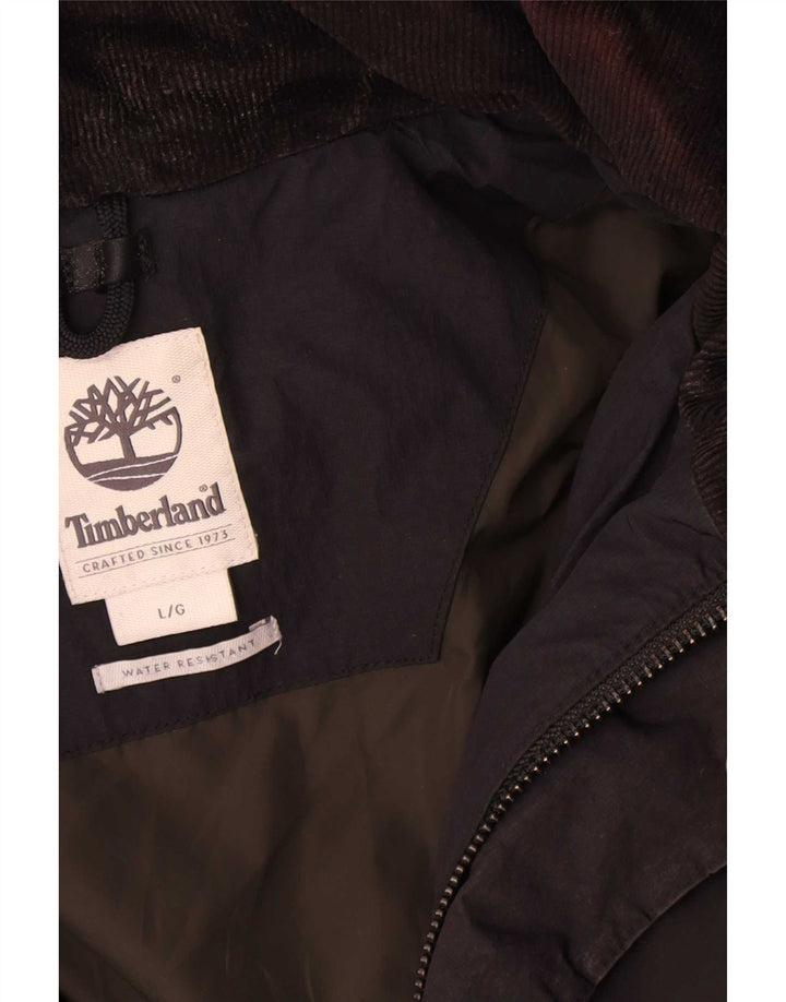 Męska ocieplana kurtka z kapturem Timberland UK 40, duża, czarna, poliester