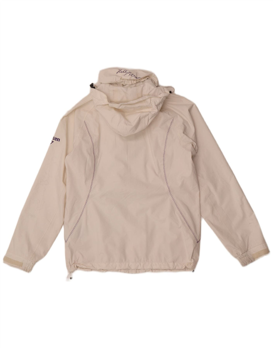 Damska kurtka przeciwdeszczowa z kapturem Helly Hansen Graphic UK 10 Small White Poliamid