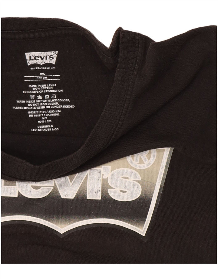 Chłopięcy T-shirt z grafiką Levi's, 11-12 lat, czarna bawełna