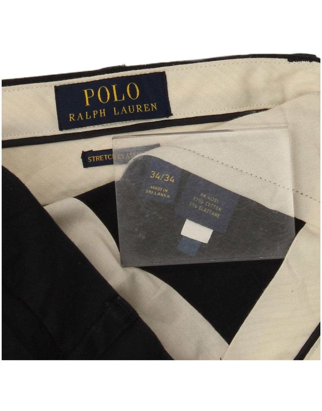 POLO RALPH LAUREN Męskie proste spodnie Chino W34 L34 Granatowe