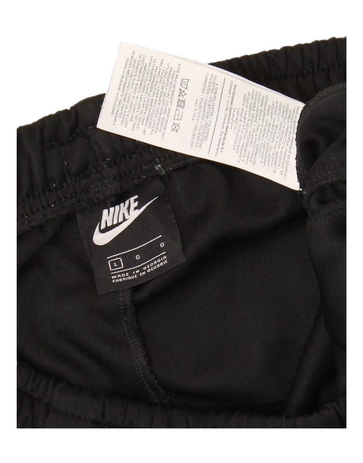 Męskie spodnie dresowe Nike, duże, czarne, poliestrowe paski