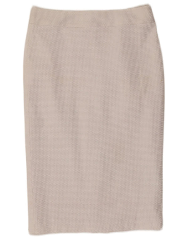 Marks & Spencer Damska spódnica ołówkowa UK 10 Small W30 Biały poliester