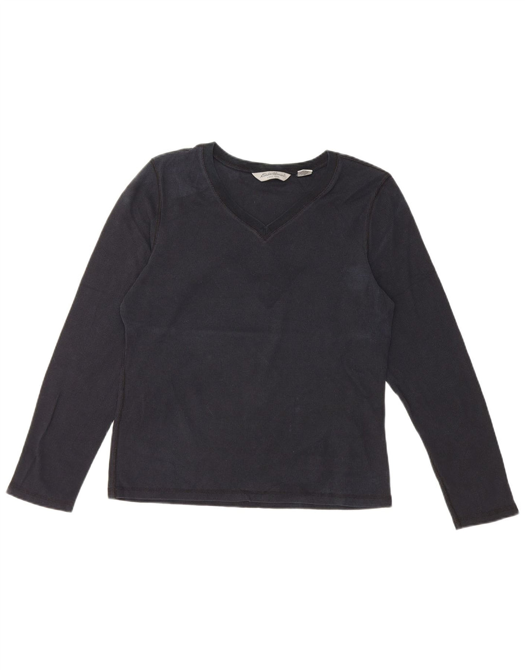 EDDIE BAUER Damski top z długim rękawem UK 14, średni czarny, bawełniany
