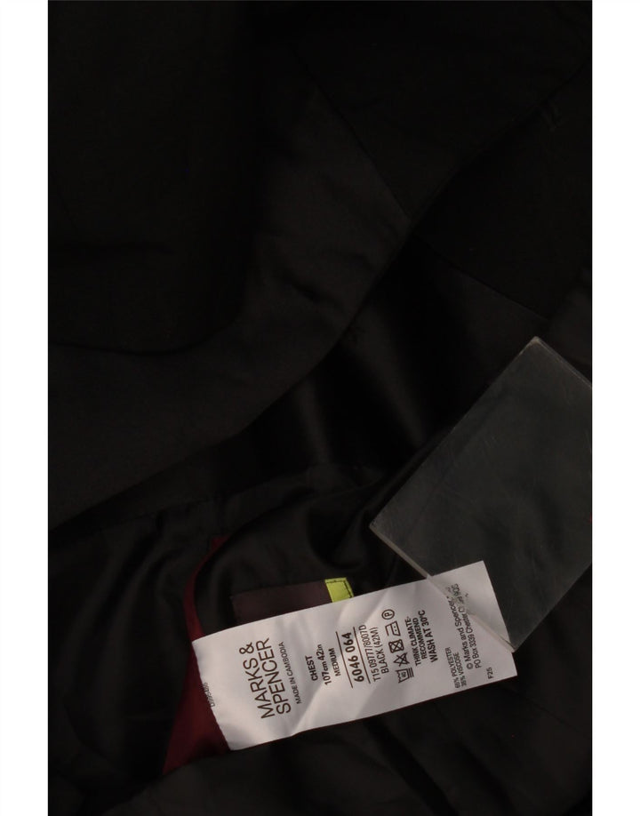 Marks & Spencer Męska marynarka zapinana na 2 guziki UK 42, duża, czarna, poliester