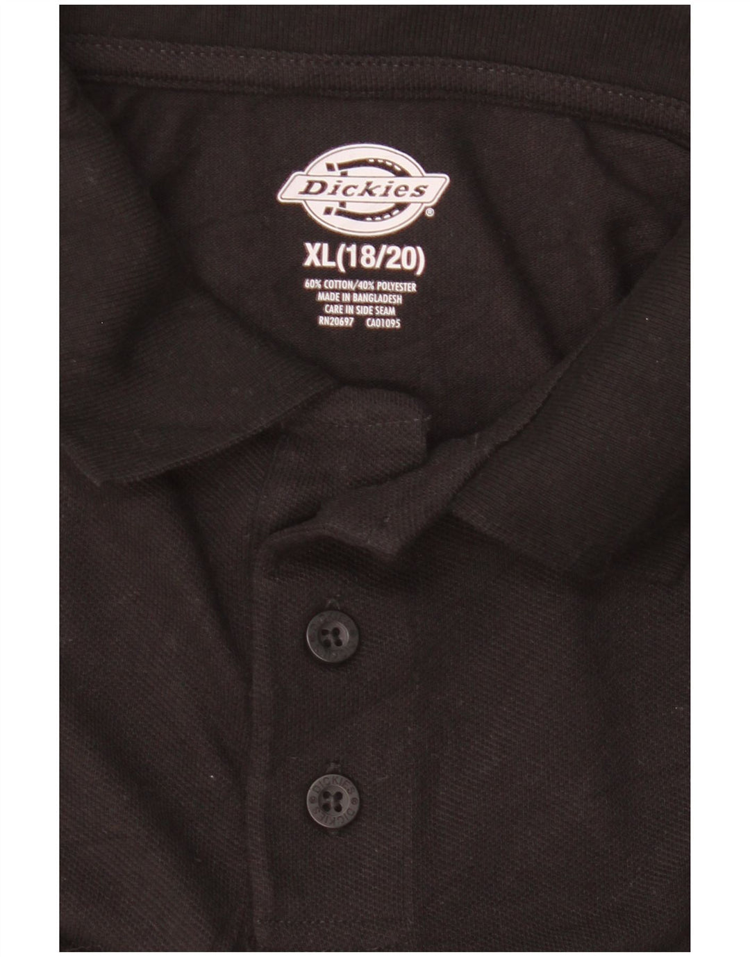 Chłopięca koszulka polo Dickies, rozmiar 18/20 XL, czarna bawełna