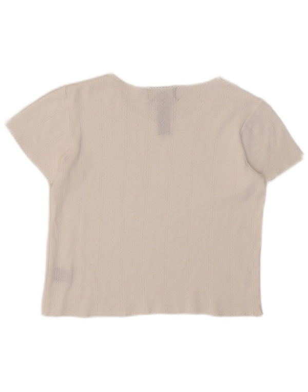 Koszulka damska Ralph Lauren Petite Crop Top UK 10 Small White Cotton