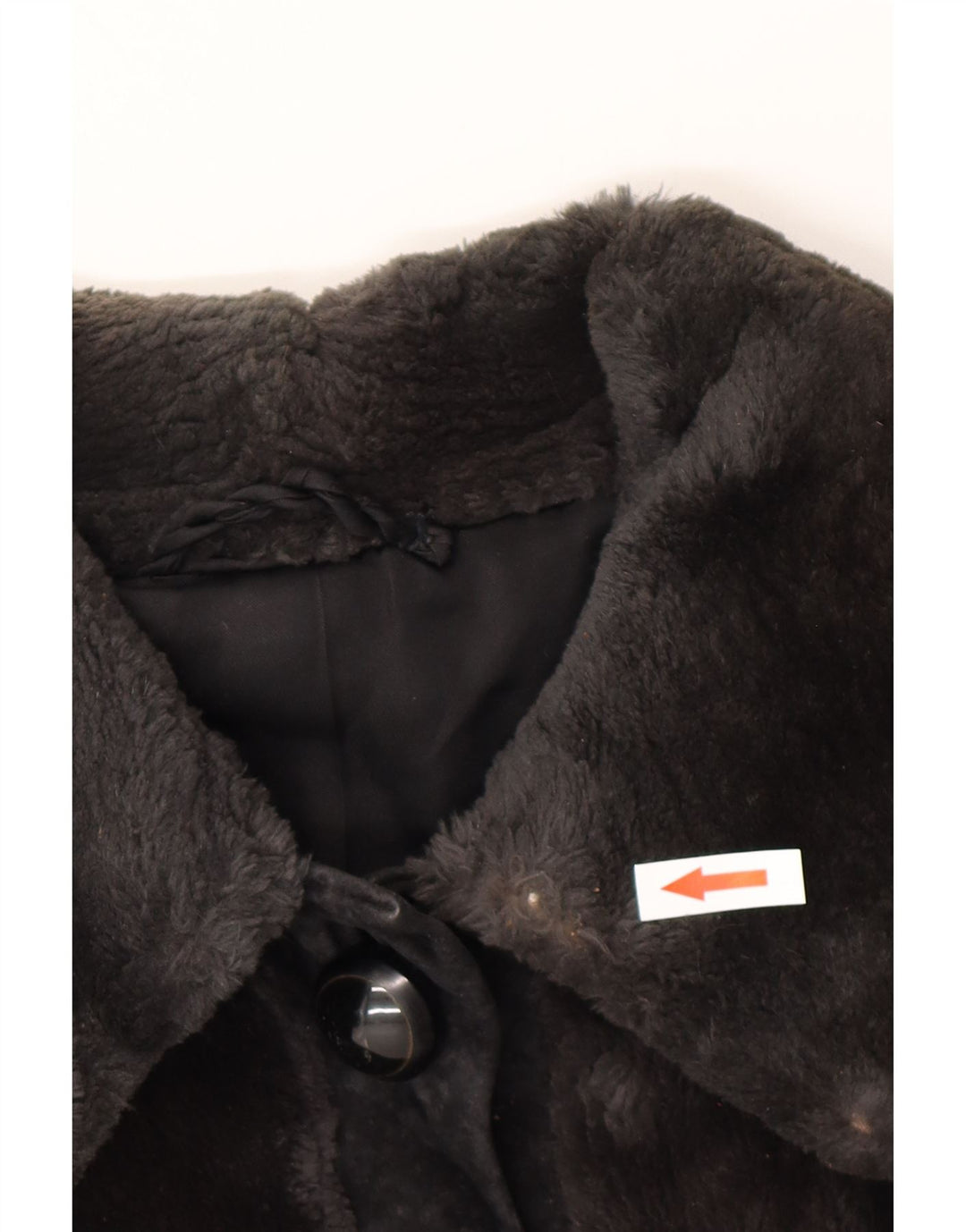 Vintage damska zamszowa kurtka ze sztucznego futra UK 12, średni brąz