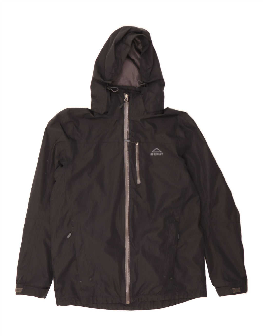 MC KINLEY Mens Hooded Rain Jacket UK 42 Large Black Vintage MC Kinley and Second-Hand MC Kinley from Messina Hembry 