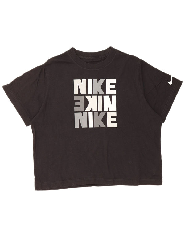 Dziewczęcy T-shirt z luźnym krojem i grafiką NIKE, 13-14 lat XL, czarny