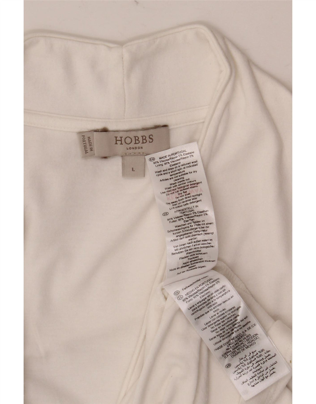Top damski z długim rękawem HOBBS UK 14, duży, biały, wiskoza