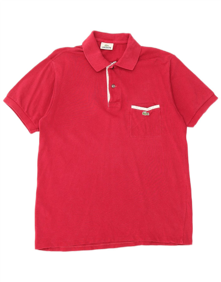 Męska koszulka polo LACOSTE, rozmiar 3, mała, różowa, bawełniana