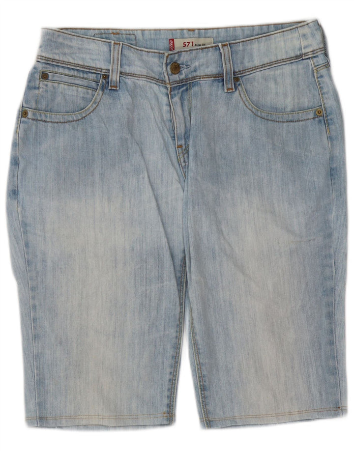 Damskie spodenki jeansowe Levi's 571 Slim Fit W31 Średnioniebieskie bawełniane