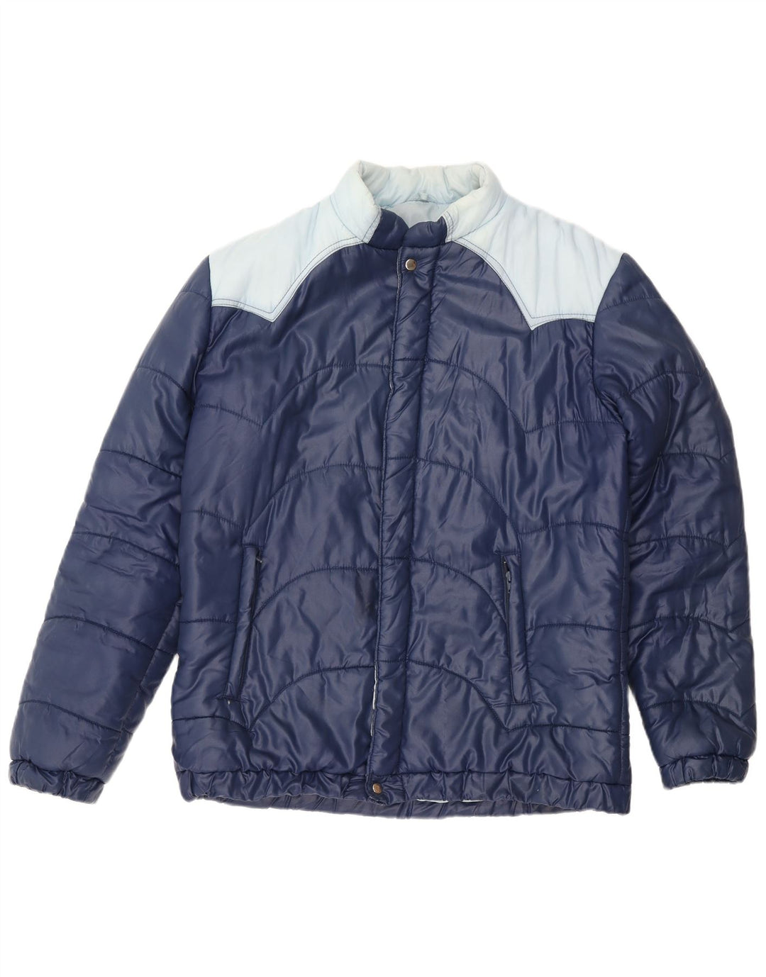 Vintage męska ocieplana kurtka IT 54 2XL granatowa, poliamidowa