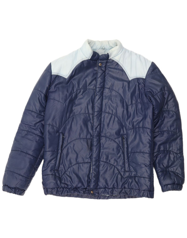 Vintage męska ocieplana kurtka IT 54 2XL granatowa, poliamidowa