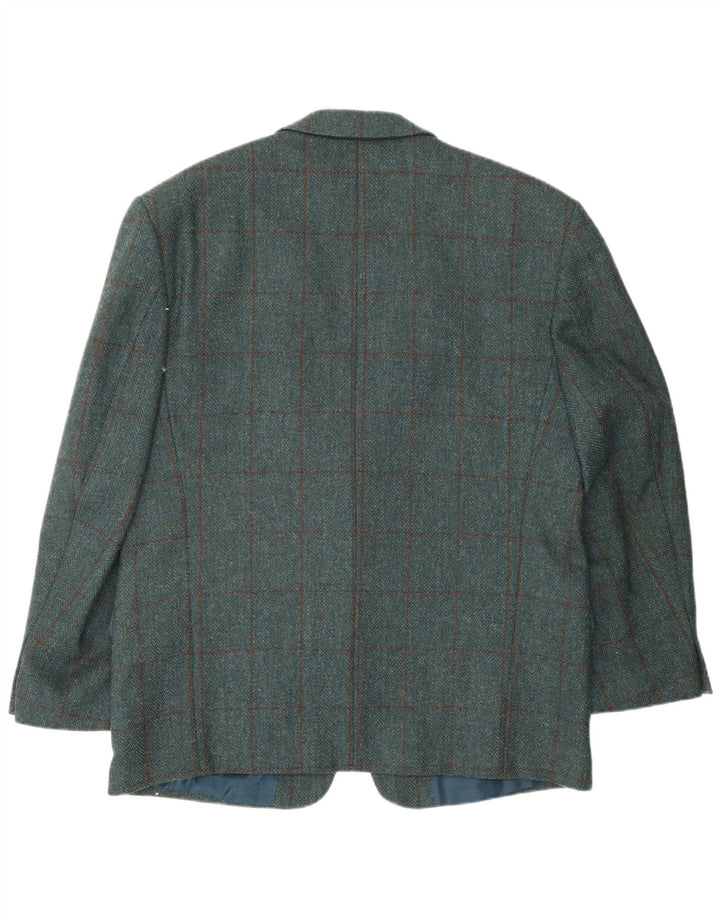 Canda Męska marynarka zapinana na 2 guziki UK 40 Duża niebieska krata, nowa wełna