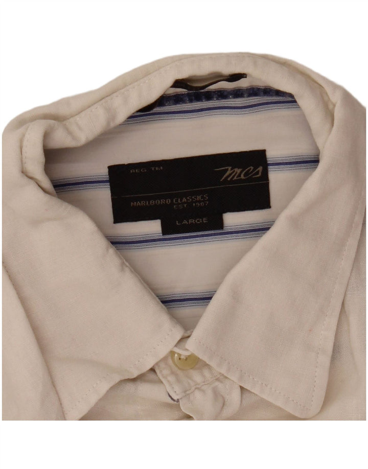 Koszula męska Marlboro Classics Slim Fit, duża, biała